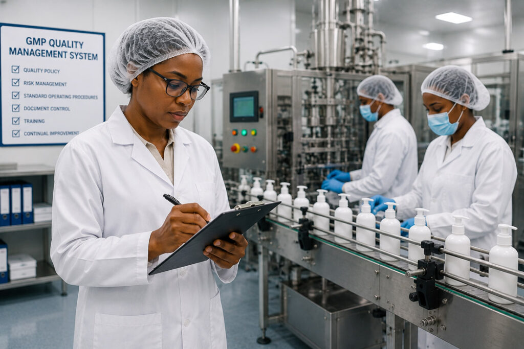 EFFCI GMP quality management system awareness training in a regulated manufacturing facility