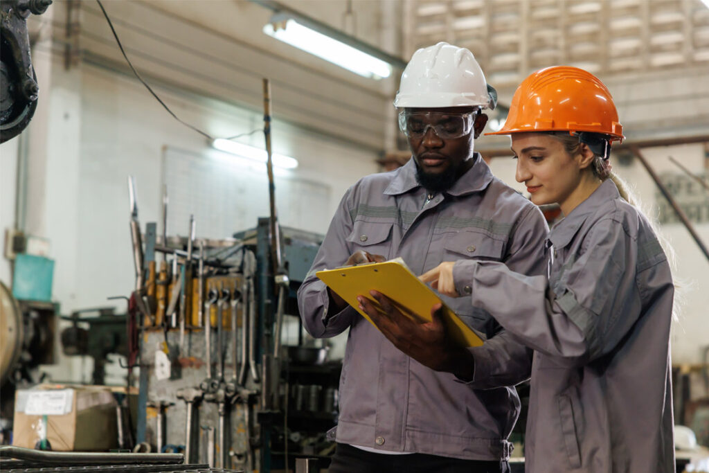 Certification system auditor reviewing compliance and audit procedures in a corporate environment